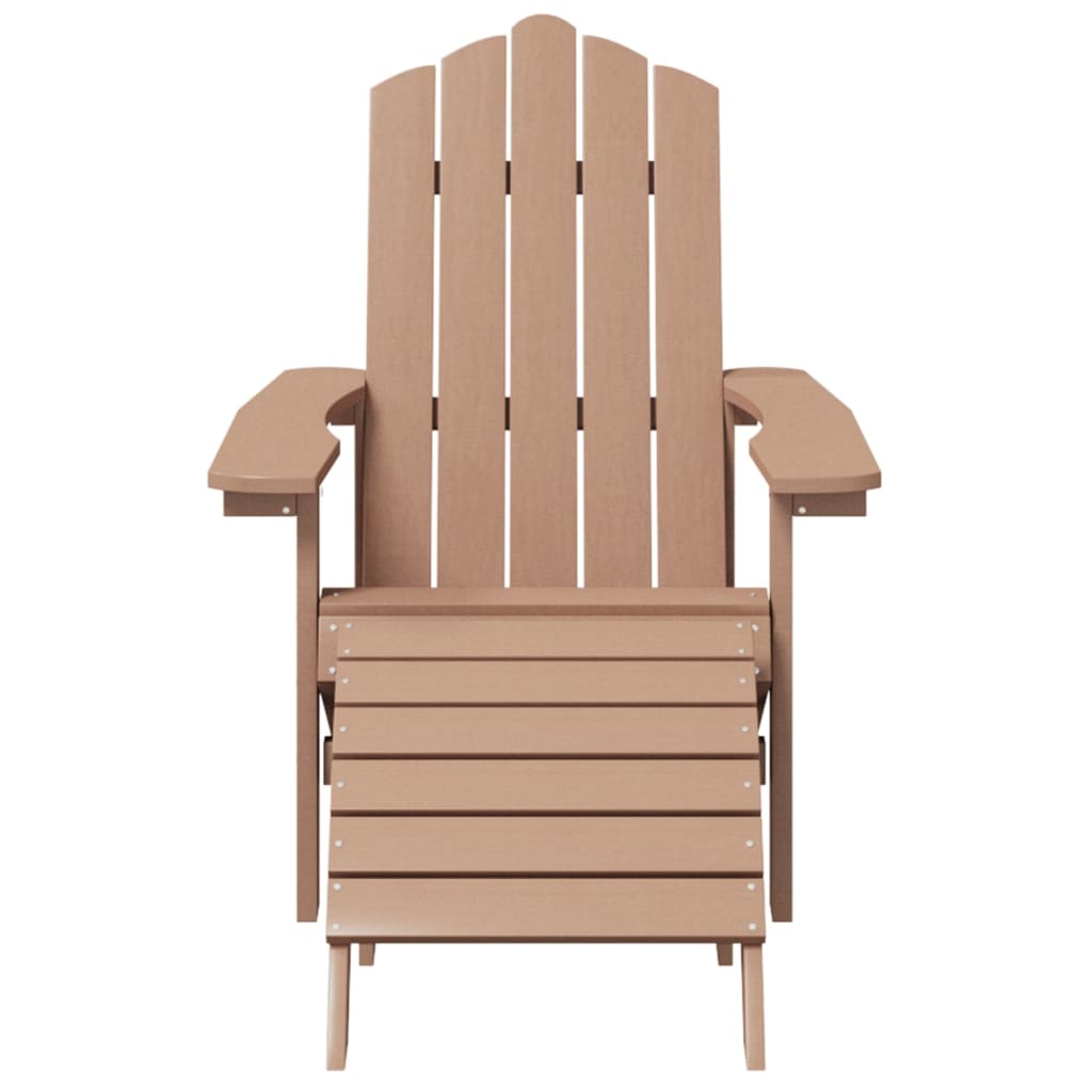 2 db barna hdpe kerti adirondack szék lábtartóval