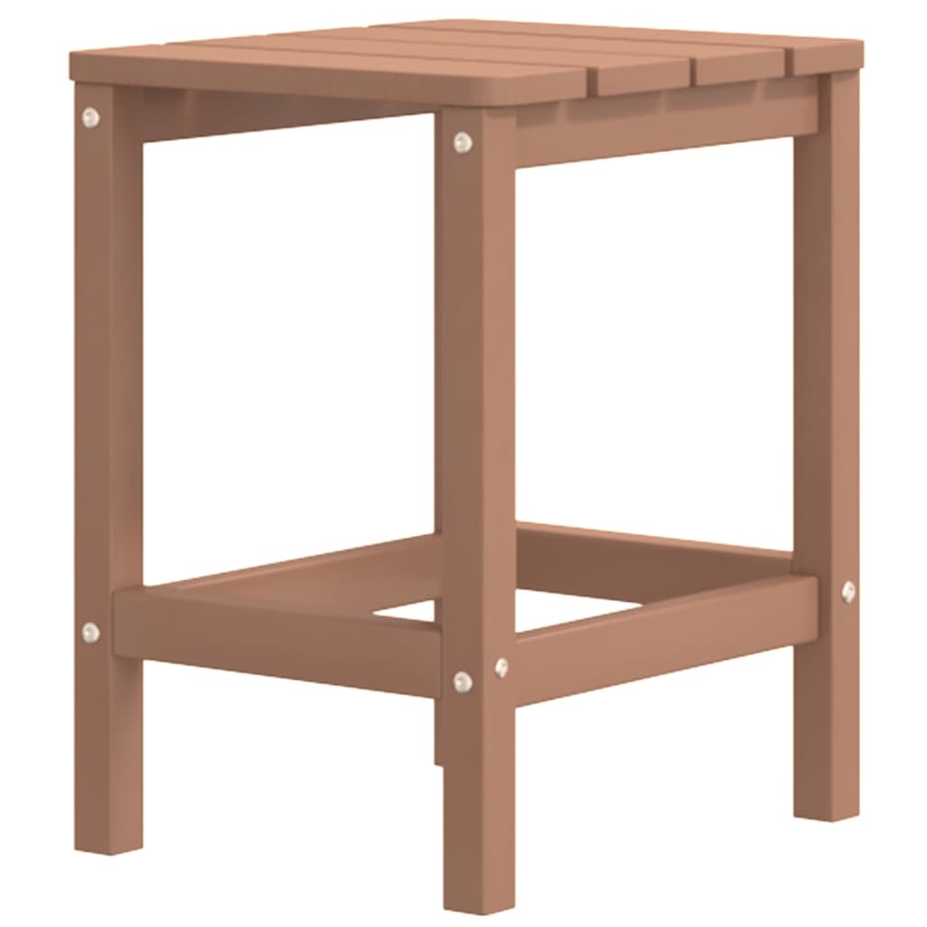 Barna hdpe kerti adirondack szék lábtartóval és asztallal