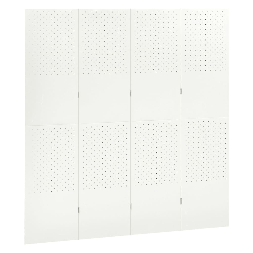 2 db fehér acél 4-paneles térelválasztó 160 x 180 cm