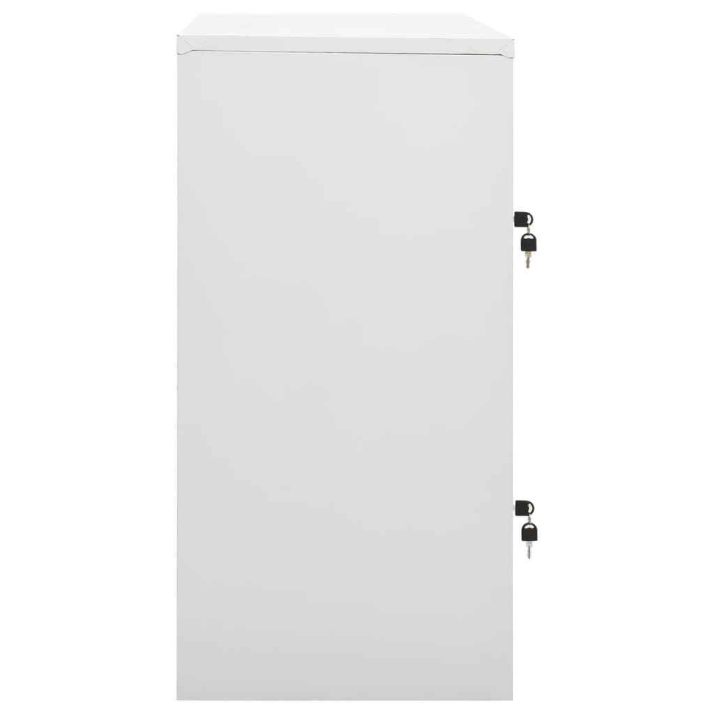 2 db világosszürke acél zárható szekrény 90 x 45 x 92,5 cm