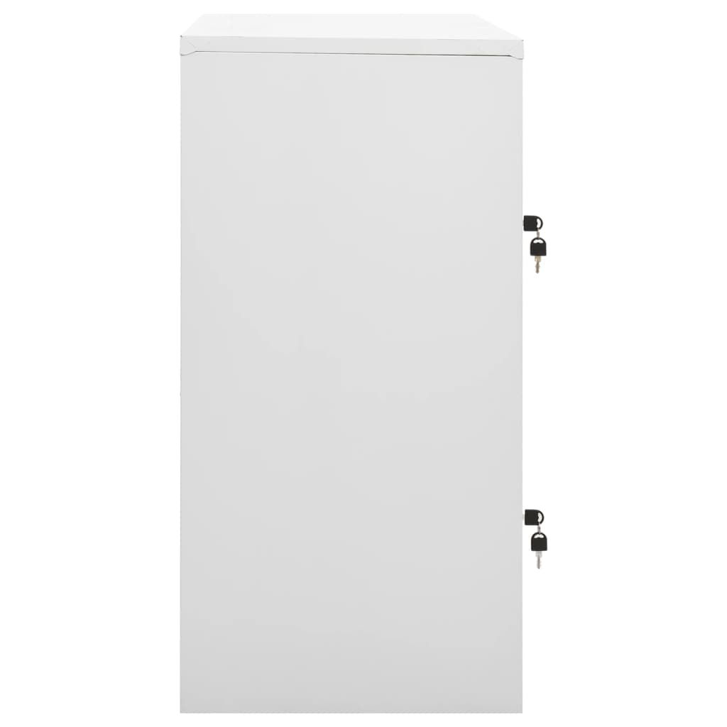 2 db világosszürke-kék acél zárható szekrény 90 x 45 x 92,5 cm