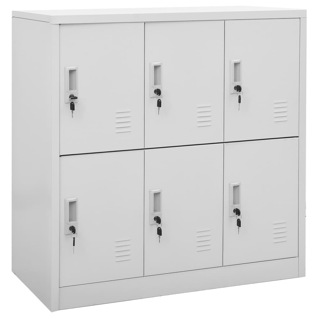 2 db világosszürke acél zárható szekrény 90 x 45 x 92,5 cm 2 db világosszürke acél zárható szekrény 90 x 45 x 92,5 cm