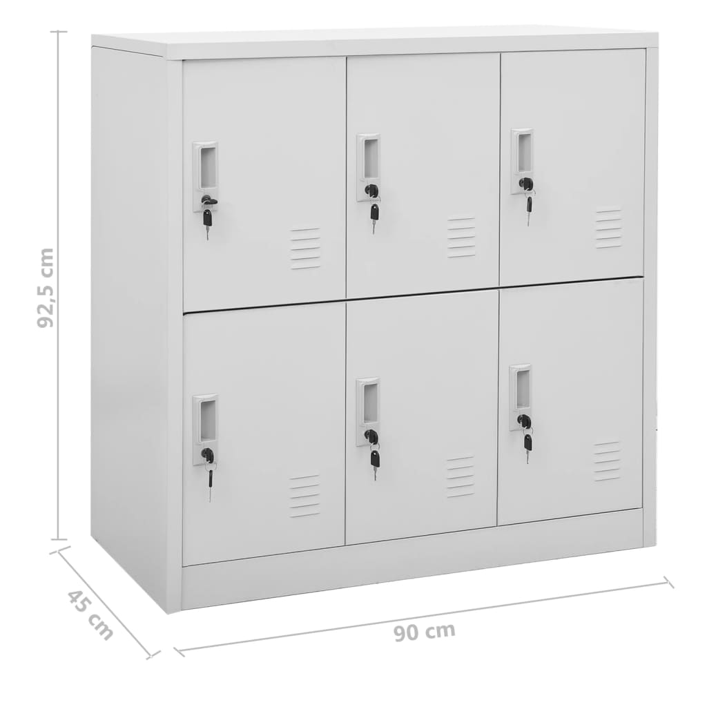 2 db világosszürke acél zárható szekrény 90 x 45 x 92,5 cm 2 db világosszürke acél zárható szekrény 90 x 45 x 92,5 cm
