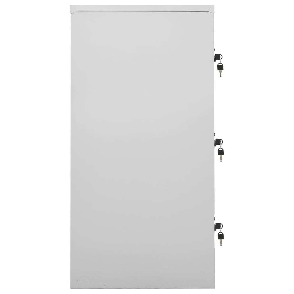 5 db világosszürke-kék acél zárható szekrény 90 x 45 x 92,5 cm