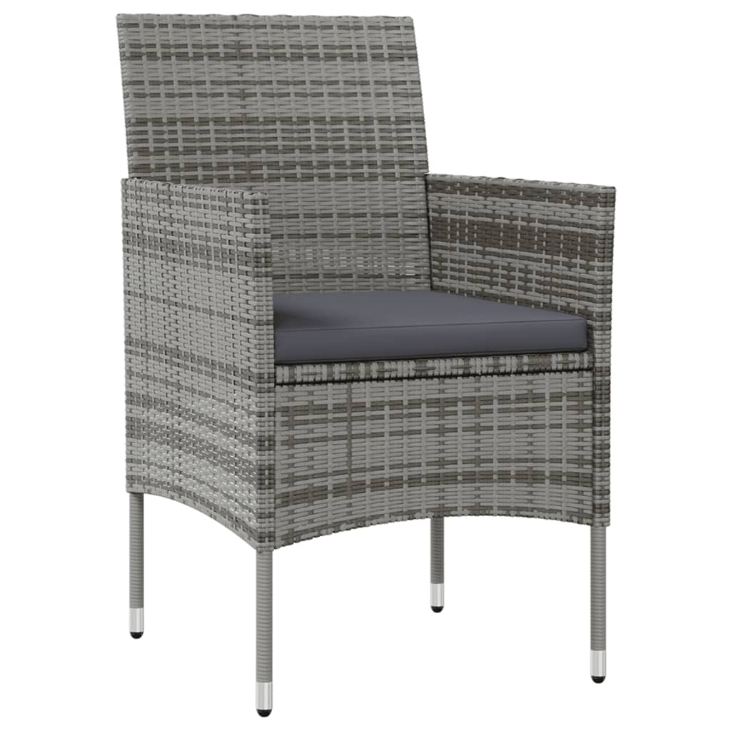 8 részes szürke polyrattan kerti bútorszett párnákkal