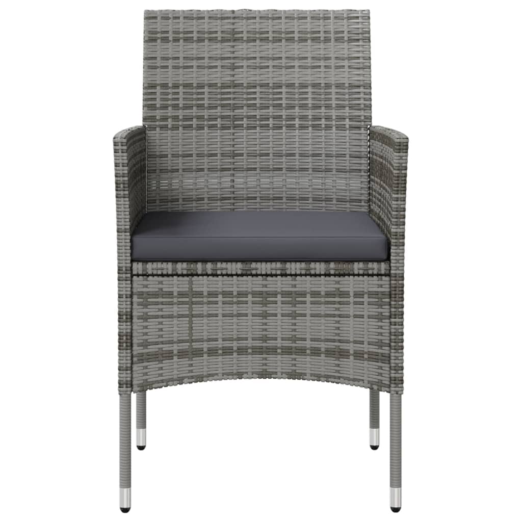 8 részes szürke polyrattan kerti bútorszett párnákkal