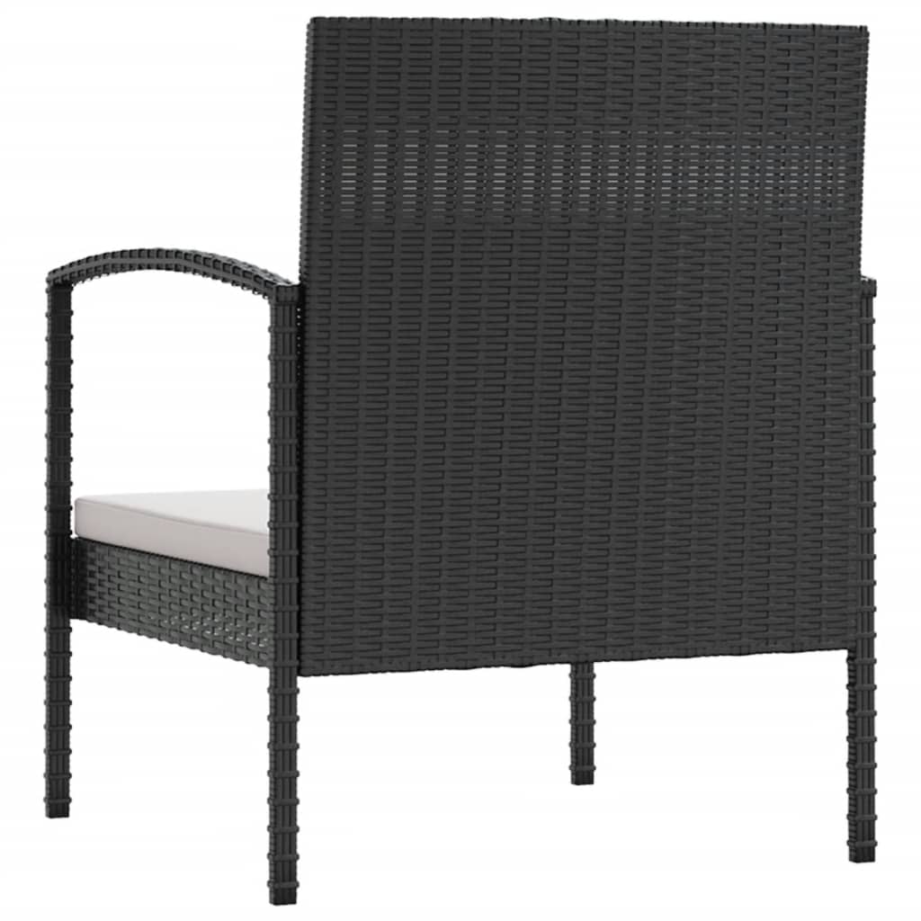 16 részes fekete polyrattan kerti ülőgarnitúra párnákkal