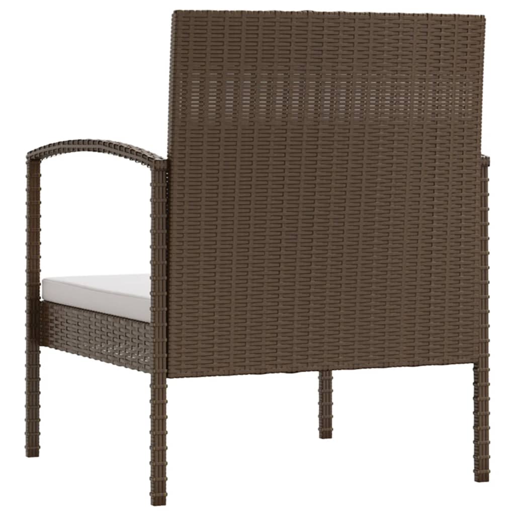 16 részes barna polyrattan kerti ülőgarnitúra párnákkal
