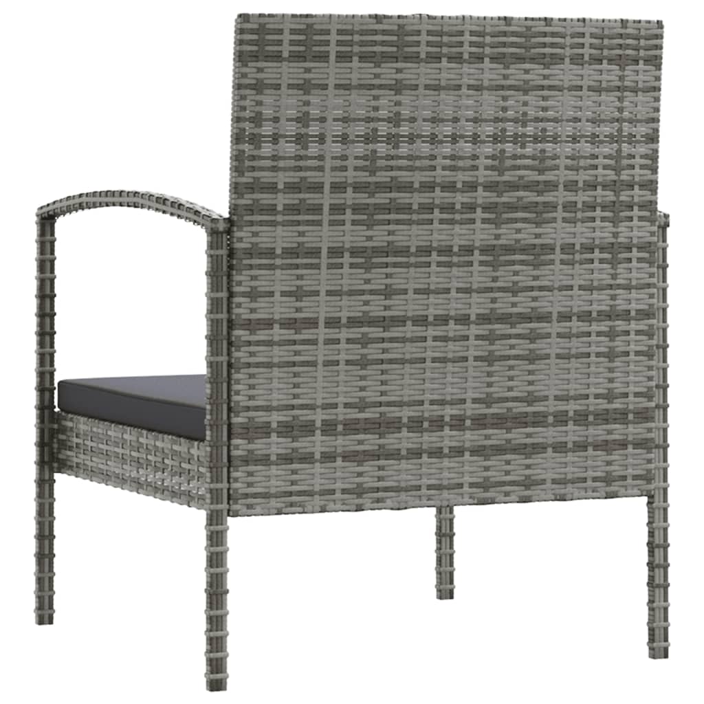 16 részes szürke polyrattan kerti ülőgarnitúra párnákkal