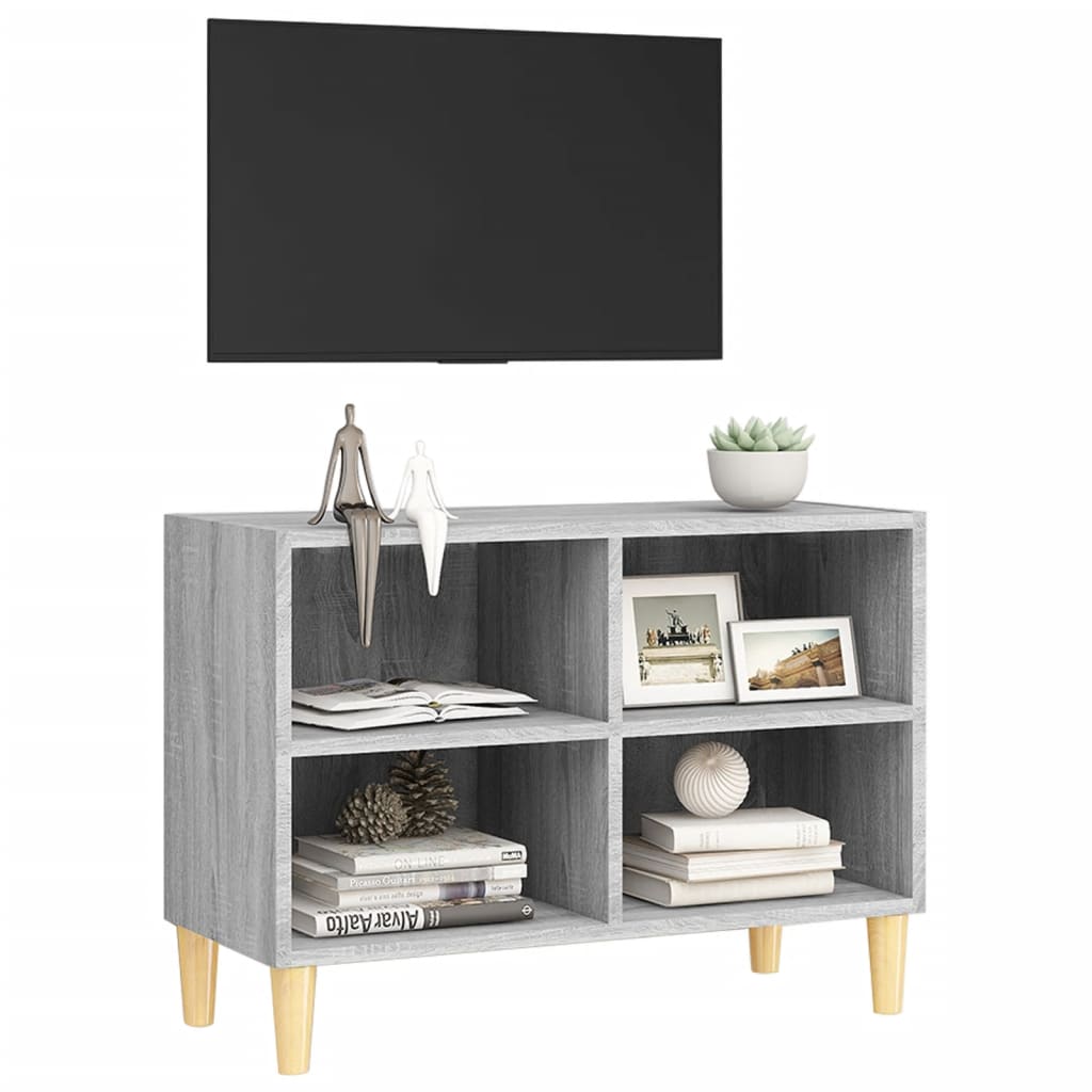 Szürke sonoma színű tv-szekrény tömör falábakkal 69,5x30x50 cm Szürke sonoma színű tv-szekrény tömör falábakkal 69,5x30x50 cm