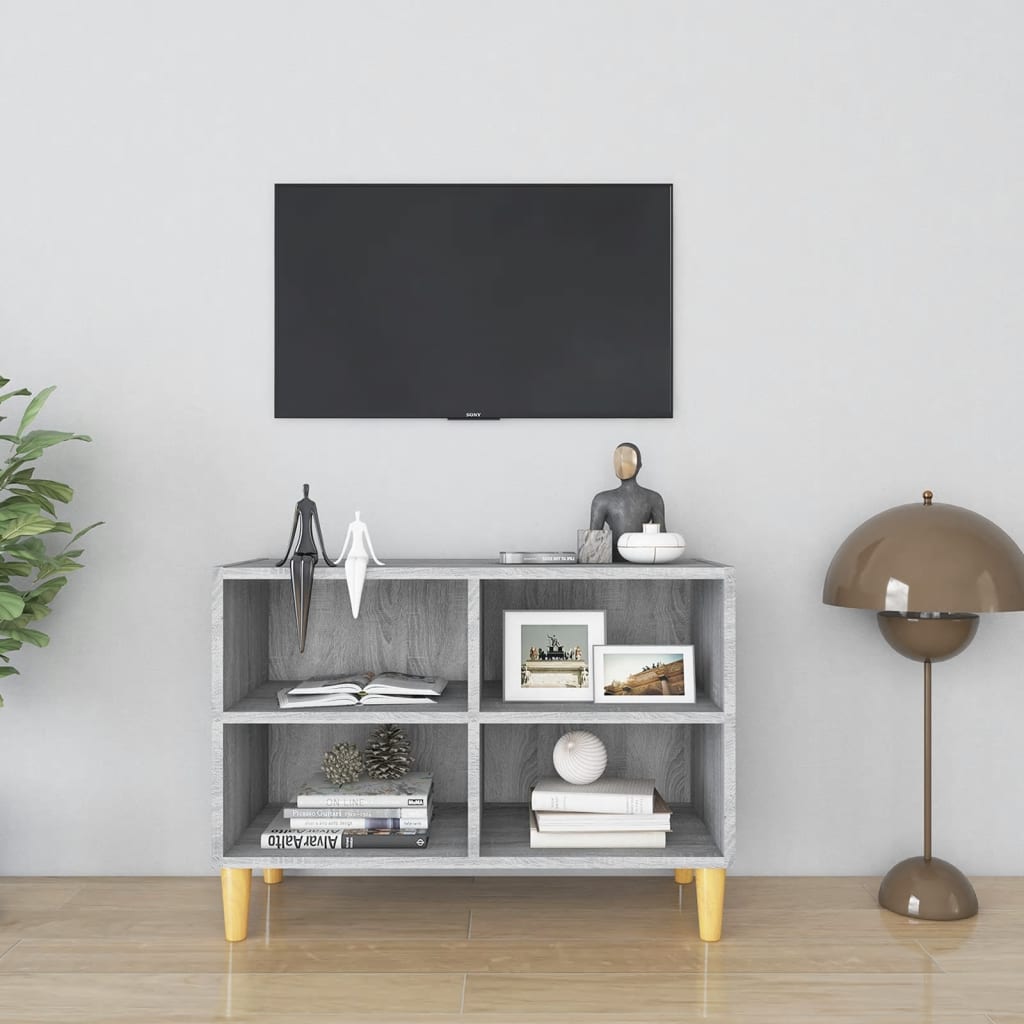 Szürke sonoma színű tv-szekrény tömör falábakkal 69,5x30x50 cm Szürke sonoma színű tv-szekrény tömör falábakkal 69,5x30x50 cm