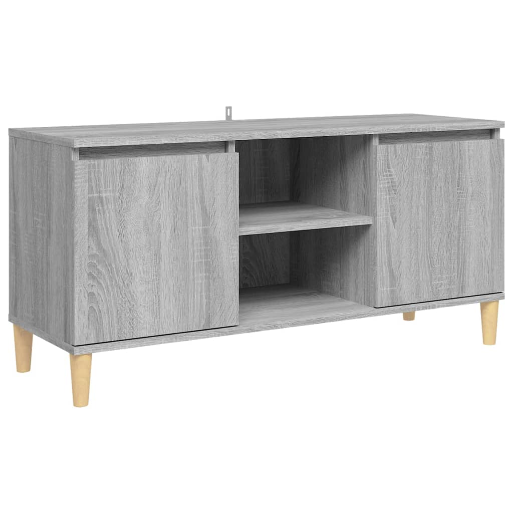 Szürke sonoma színű tv-szekrény tömör falábakkal 103,5x35x50 cm