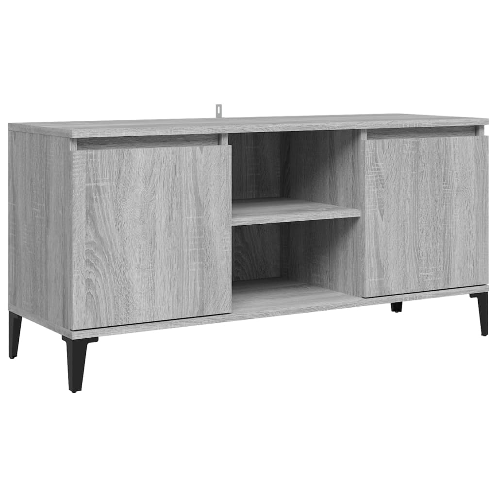 Szürke sonoma színű tv-szekrény fémlábakkal 103,5 x 35 x 50 cm Szürke sonoma színű tv-szekrény fémlábakkal 103,5 x 35 x 50 cm