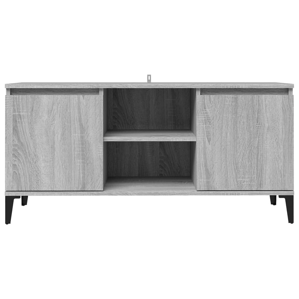 Szürke sonoma színű tv-szekrény fémlábakkal 103,5 x 35 x 50 cm Szürke sonoma színű tv-szekrény fémlábakkal 103,5 x 35 x 50 cm