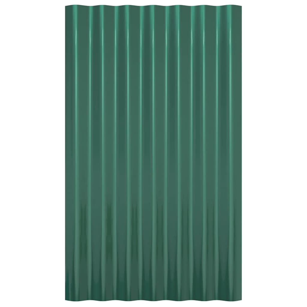 12 db zöld horganyzott acél tetőpanel 60 x 36 cm