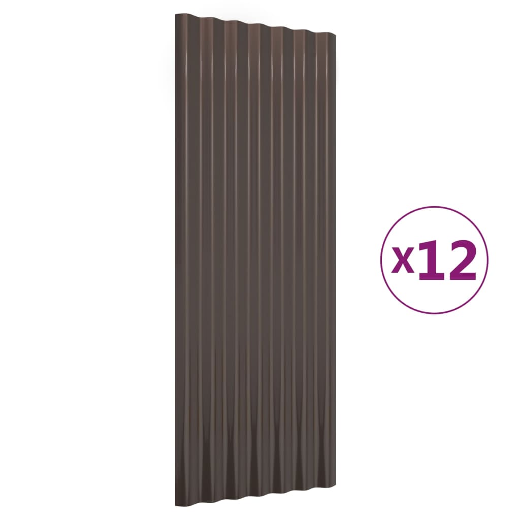 12 db barna horganyzott acél tetőpanel 100 x 36 cm