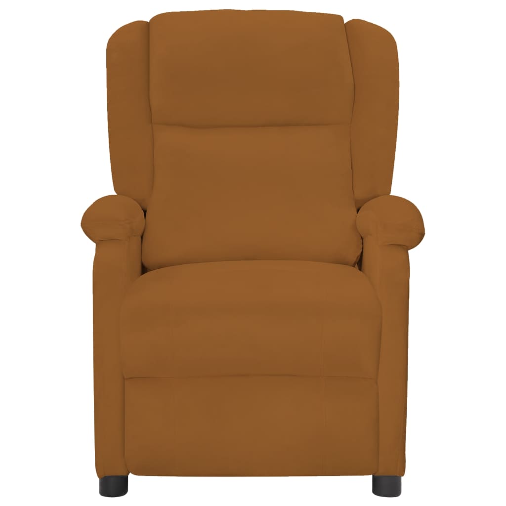 Barna bársony dönthető fotel