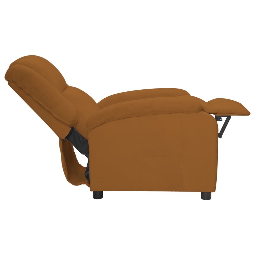 Barna bársony dönthető fotel