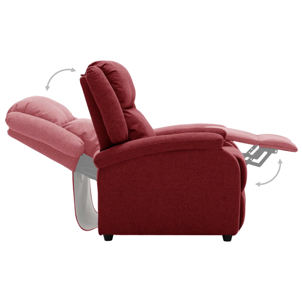 Bordó szövet dönthető fotel