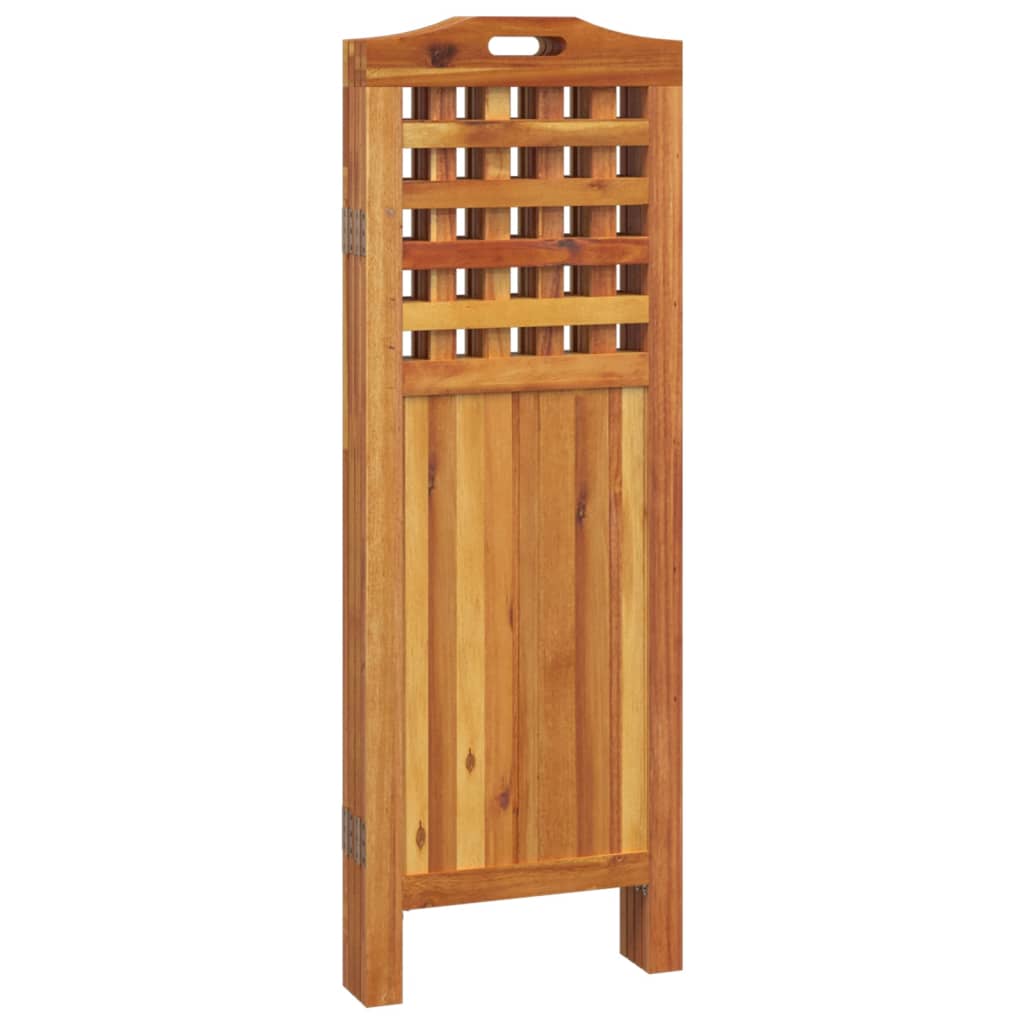 4 paneles tömör akácfa térelválasztó 162x2x115 cm