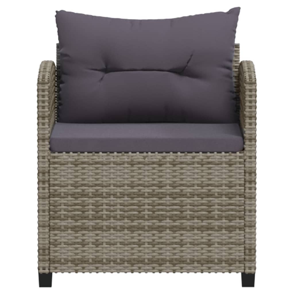 7 részes szürke polyrattan kerti ülőgarnitúra párnákkal