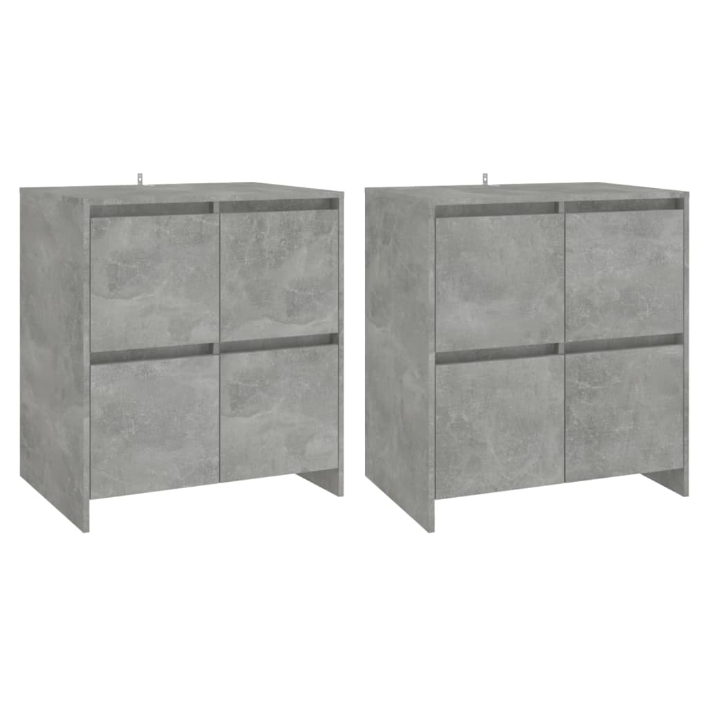 2 db betonszürke forgácslap tálalószekrény 70 x 41 x 75 cm