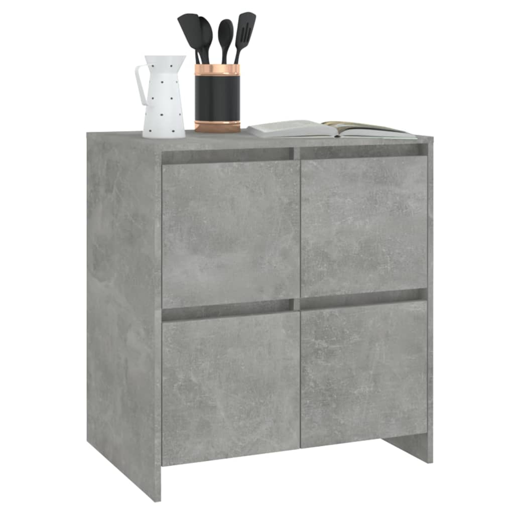 2 db betonszürke forgácslap tálalószekrény 70 x 41 x 75 cm