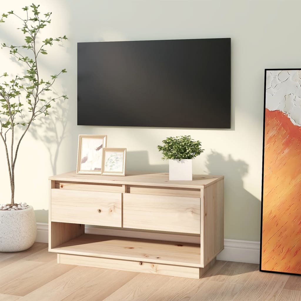 Tömör fenyőfa tv-szekrény 74 x 34 x 40 cm Tömör fenyőfa tv-szekrény 74 x 34 x 40 cm