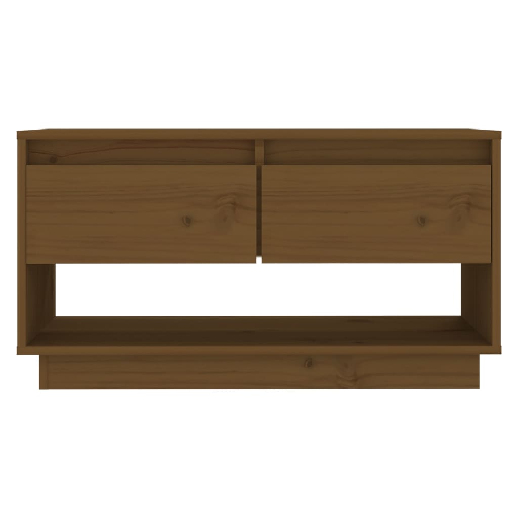 Mézbarna tömör fenyőfa tv-szekrény 74 x 34 x 40 cm Mézbarna tömör fenyőfa tv-szekrény 74 x 34 x 40 cm