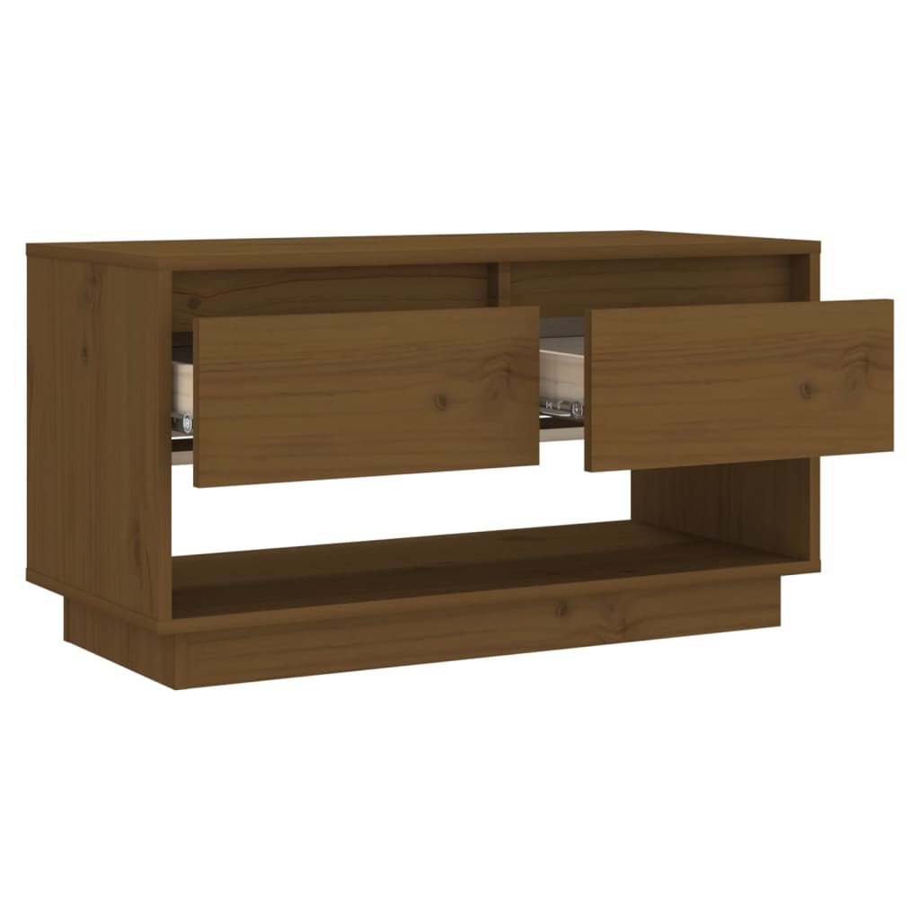 Mézbarna tömör fenyőfa tv-szekrény 74 x 34 x 40 cm Mézbarna tömör fenyőfa tv-szekrény 74 x 34 x 40 cm
