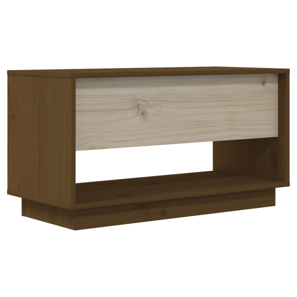 Mézbarna tömör fenyőfa tv-szekrény 74 x 34 x 40 cm Mézbarna tömör fenyőfa tv-szekrény 74 x 34 x 40 cm