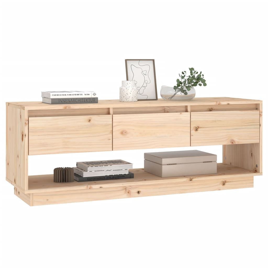 Tömör fenyőfa tv-szekrény 110,5 x 34 x 40 cm Tömör fenyőfa tv-szekrény 110,5 x 34 x 40 cm
