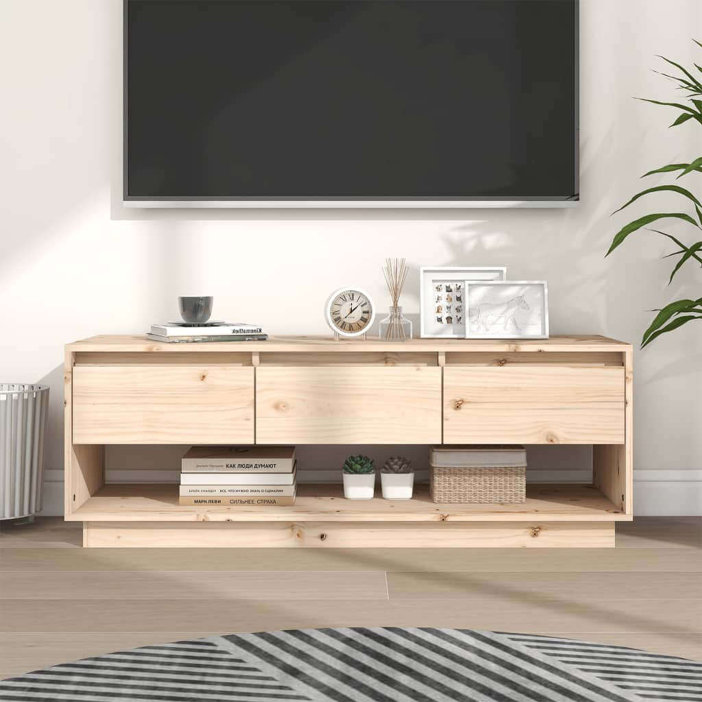 Tömör fenyőfa tv-szekrény 110,5 x 34 x 40 cm Tömör fenyőfa tv-szekrény 110,5 x 34 x 40 cm