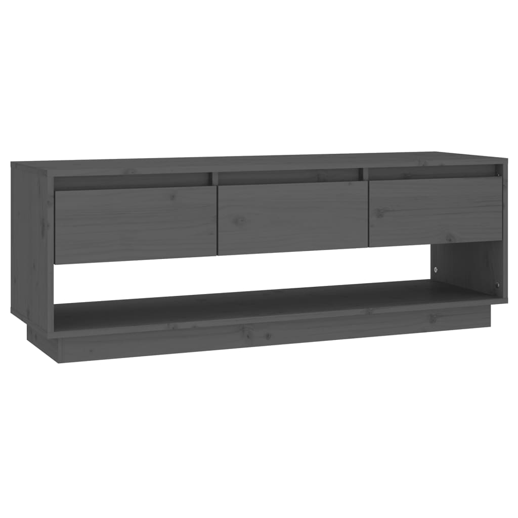 Szürke tömör fenyőfa tv-szekrény 110,5 x 34 x 40 cm Szürke tömör fenyőfa tv-szekrény 110,5 x 34 x 40 cm