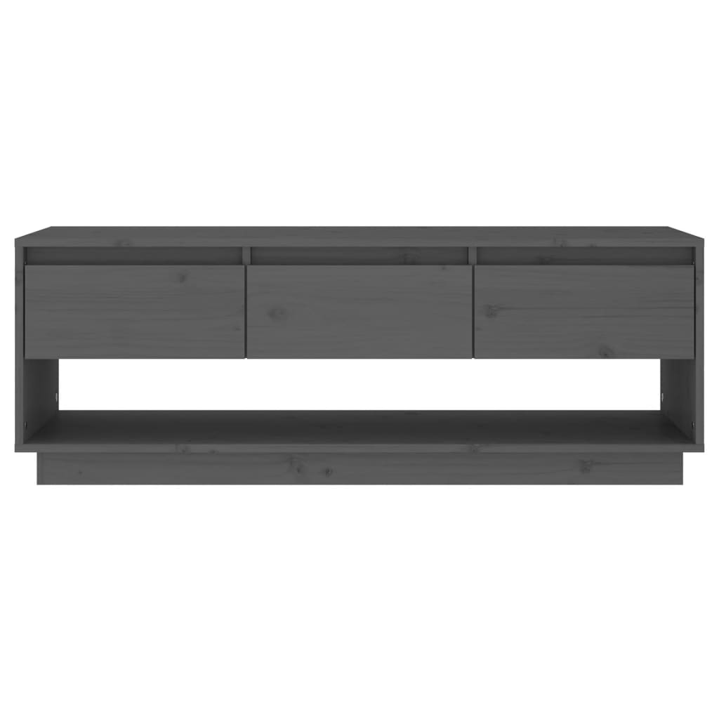 Szürke tömör fenyőfa tv-szekrény 110,5 x 34 x 40 cm Szürke tömör fenyőfa tv-szekrény 110,5 x 34 x 40 cm