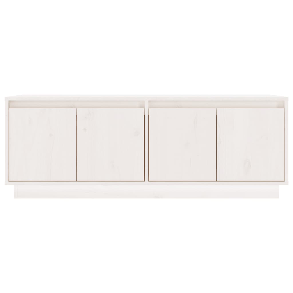 Fehér tömör fenyőfa tv-szekrény 110 x 34 x 40 cm