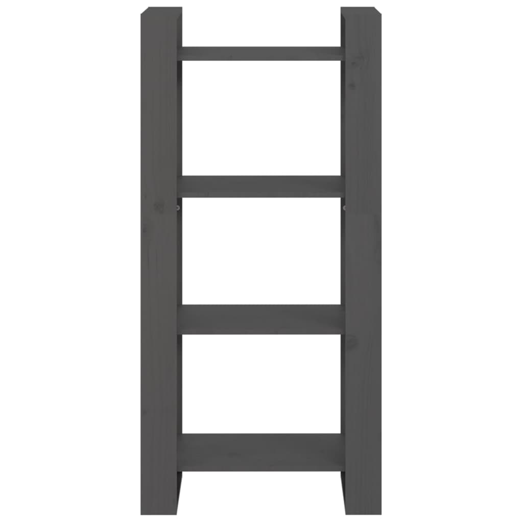 Szürke tömör fa könyvszekrény/térelválasztó 60 x 35 x 125 cm