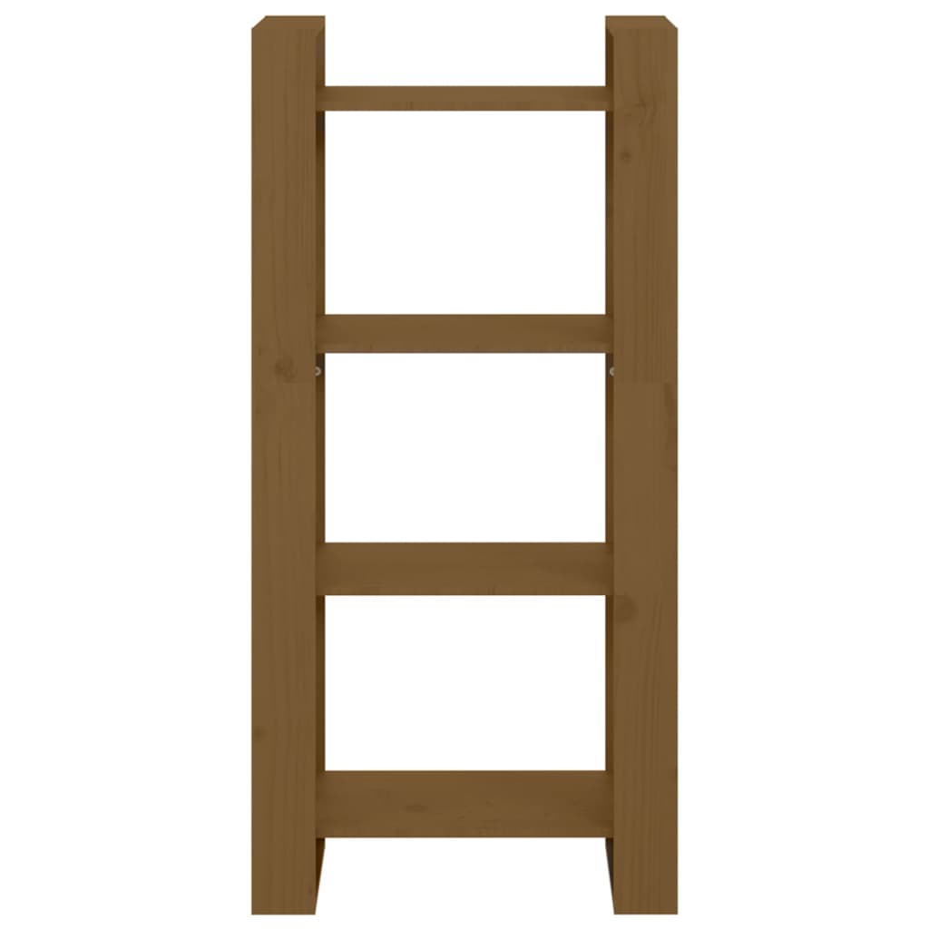 Mézbarna tömör fa könyvszekrény/térelválasztó 60 x 35 x 125 cm