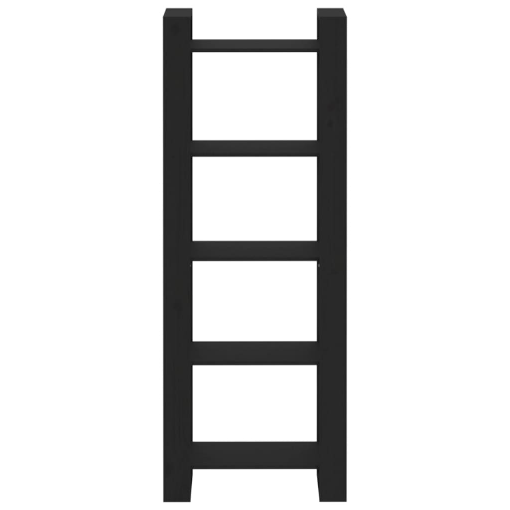 Fekete tömör fa könyvszekrény/térelválasztó 60 x 35 x 160 cm