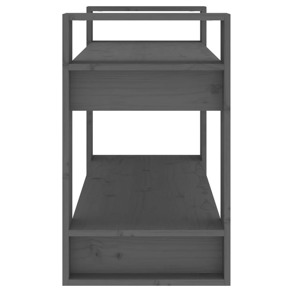 Szürke tömör fenyőfa könyvszekrény/térelválasztó 80x35x56,5 cm