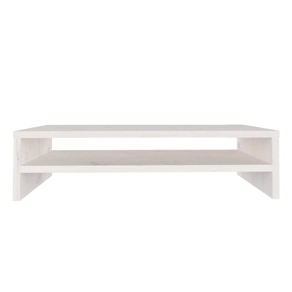 Fehér tömör fenyőfa monitorállvány 50 x 24 x 13 cm