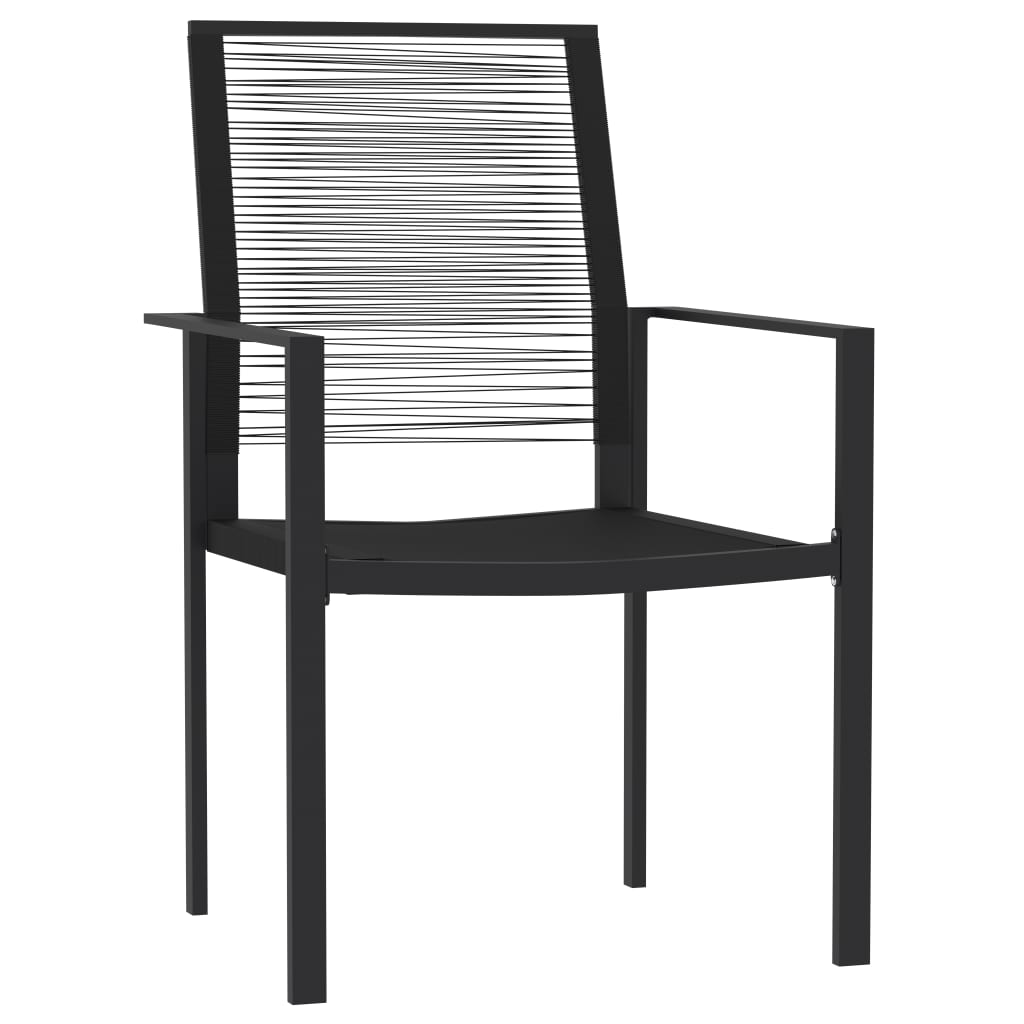 3 részes fekete kerti étkezőgarnitúra