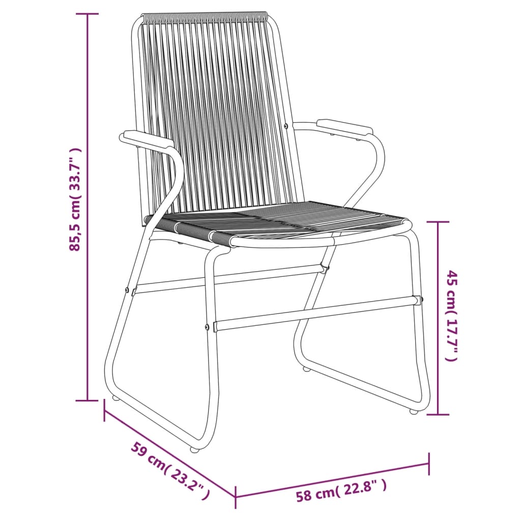 9 részes fekete pvc rattan kerti étkezőgarnitúra