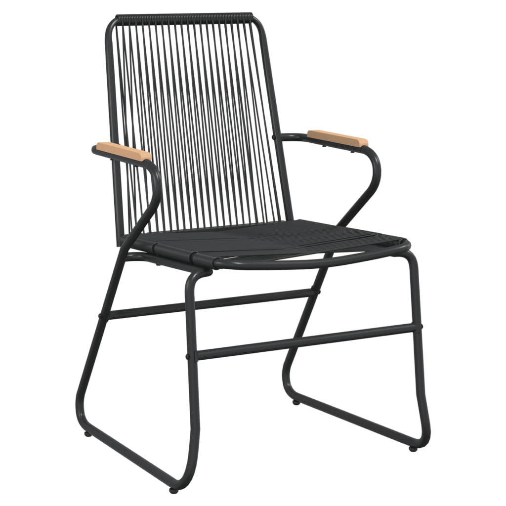 9 részes fekete pvc rattan kerti étkezőgarnitúra