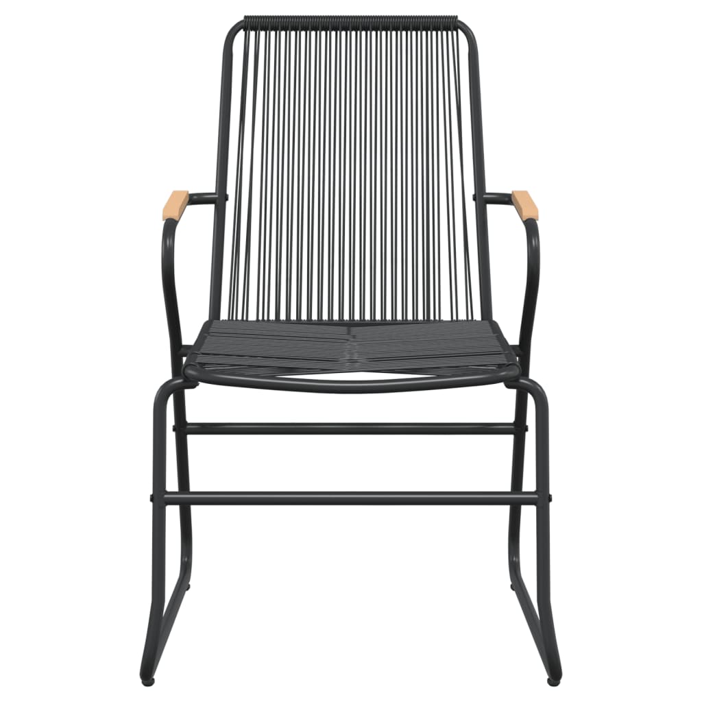 9 részes fekete pvc rattan kerti étkezőgarnitúra