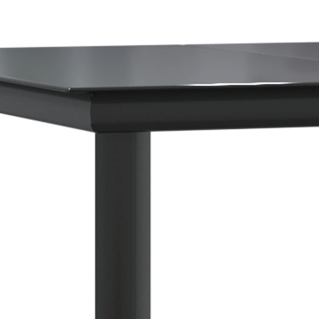 9 részes fekete pvc rattan kerti étkezőgarnitúra