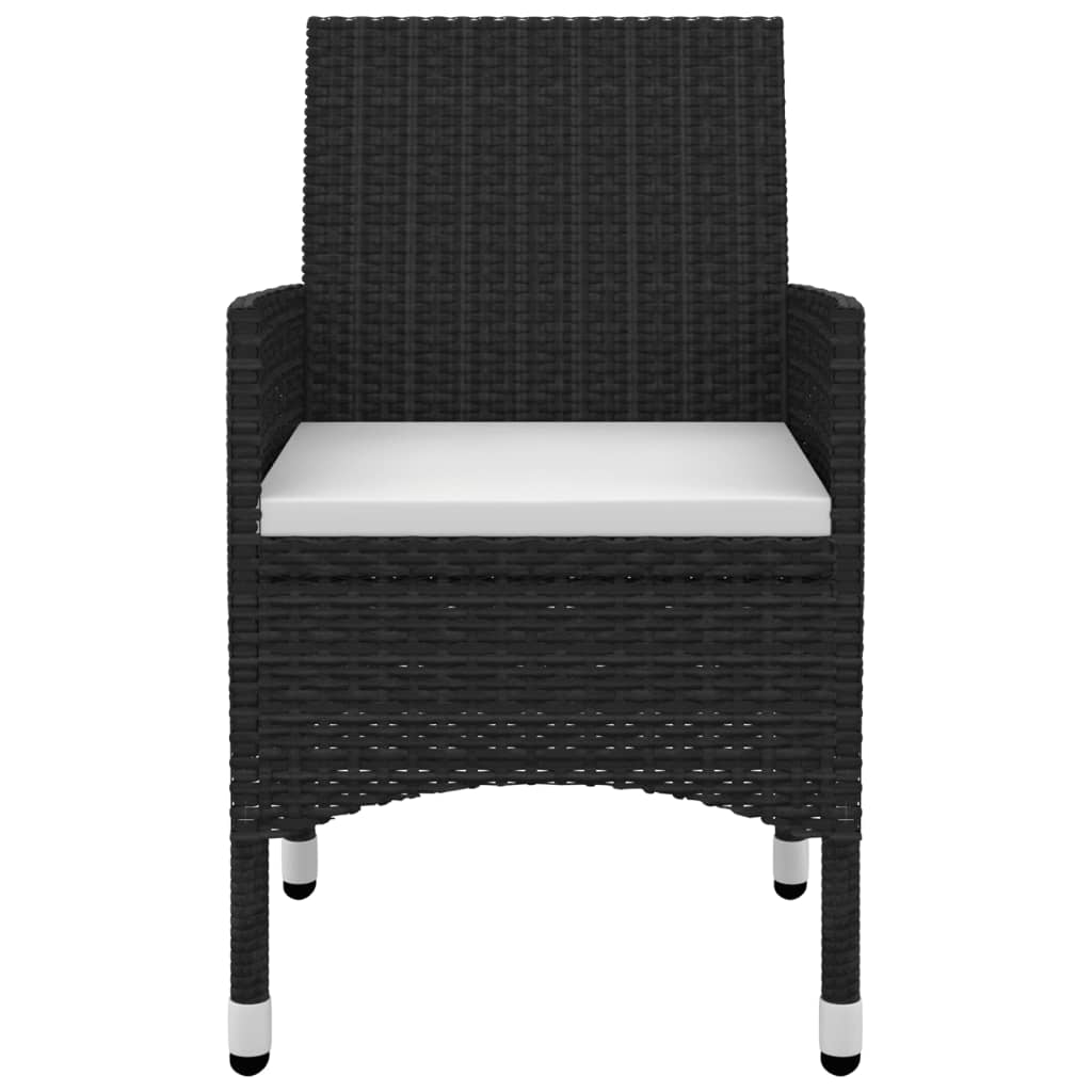 5 részes polyrattan és üveg kerti étkezőgarnitúra párnákkal