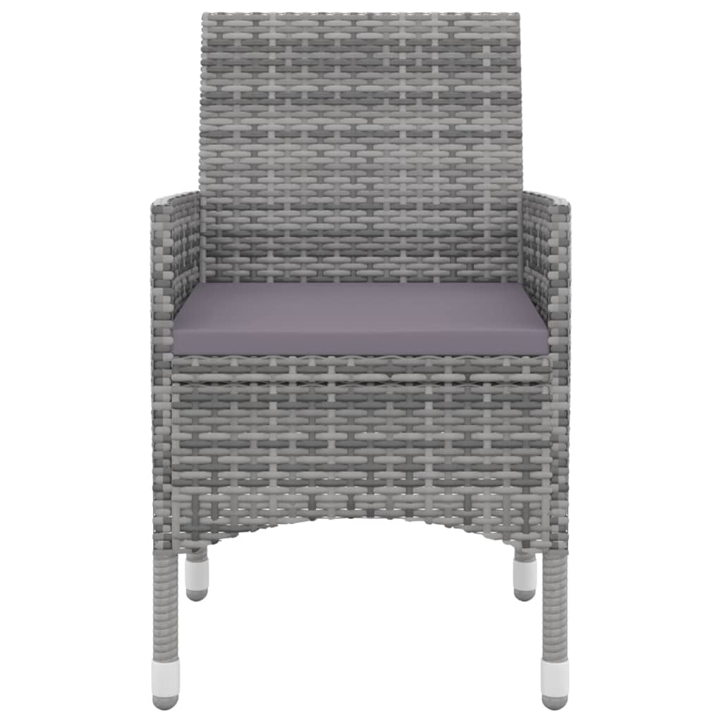 3 részes polyrattan és üveg kerti étkezőgarnitúra párnákkal