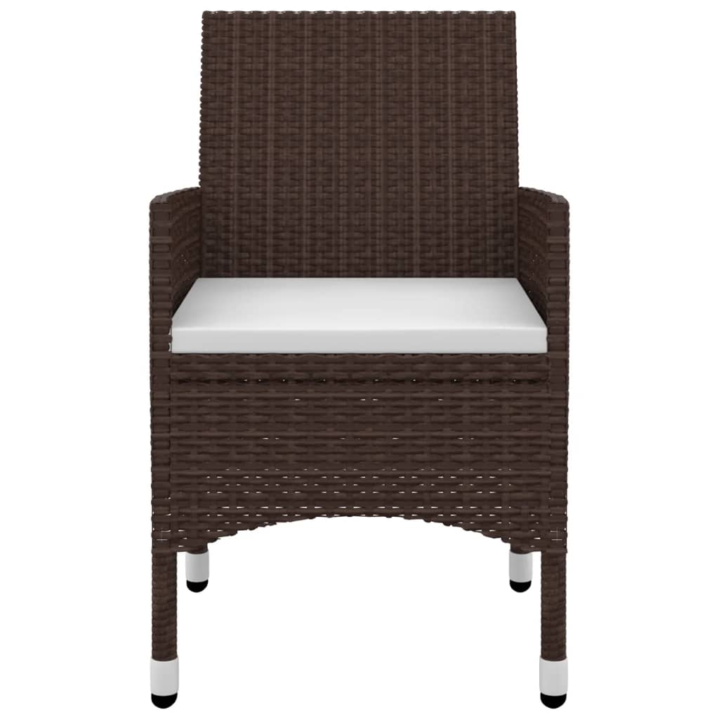 5 részes polyrattan és üveg kerti étkezőgarnitúra párnákkal