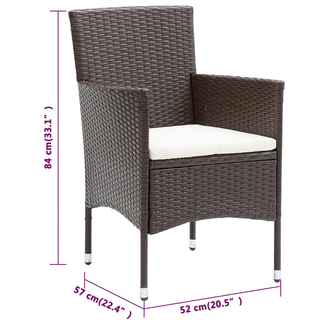 2 db barna kerti polyrattan étkezőszék